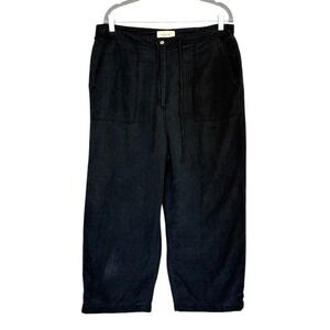 Linden‎ Hill 100% Silk Black Crop Large drawstring minimalist lagenlook capsule